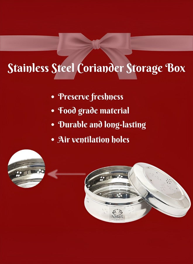 Nyra Kitchenware Silver Stainless Steel Dishwasher Safe Magnetic Fridge Container - Image 4